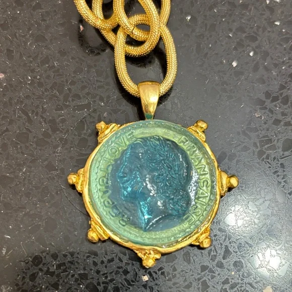 Susan Shaw Venetian Glass Coin Necklace - Picture 5 of 8